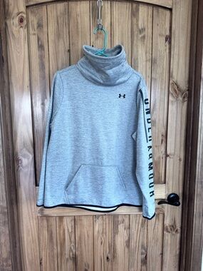 Under Armour Heather Gray ColdGear Funnel Neck Pullover